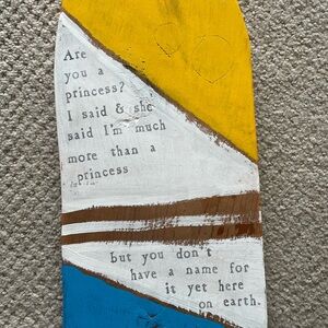 Vintage Story People “More Than A Princess” Wood Sculpture